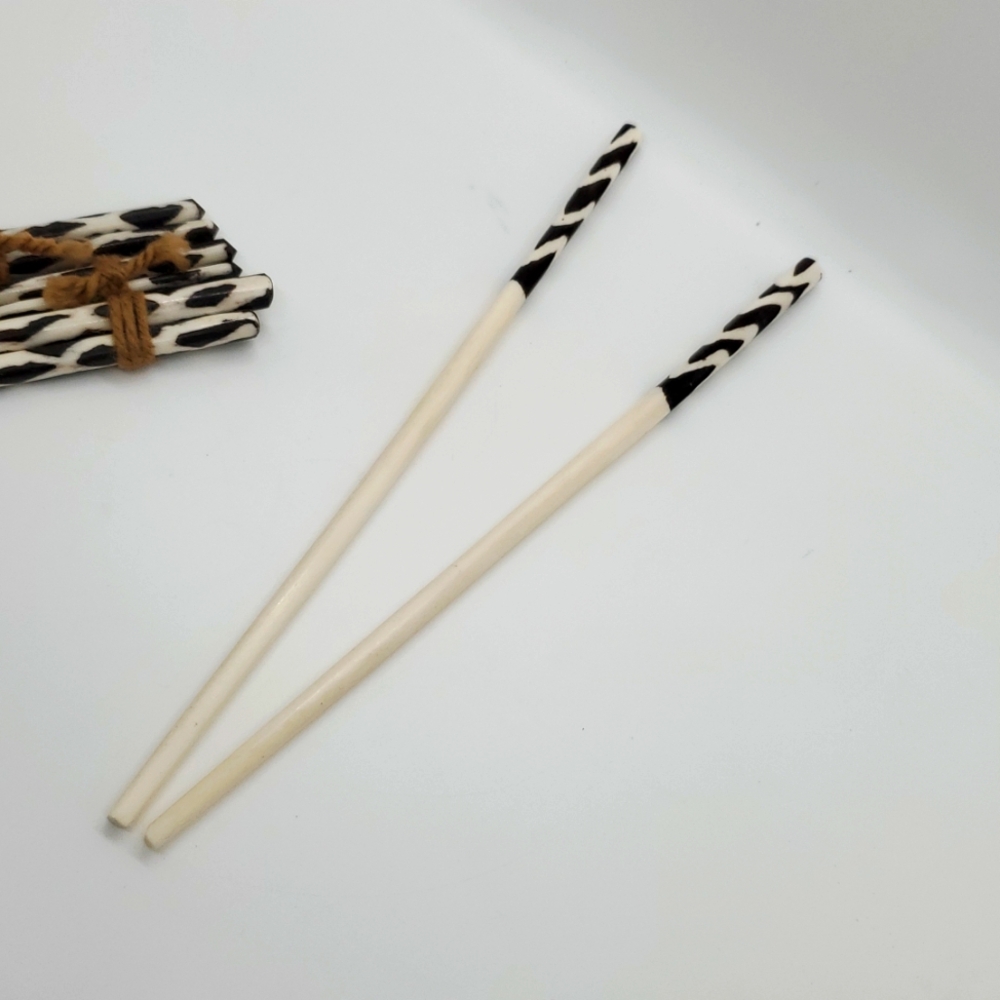 Batik Bone Chopsticks ethically sourced carved cow-bone Fair Trade